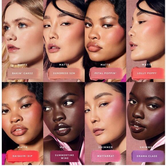 NWT-FENTY BEAUTY Petal Poppin’ Suede Powder Blush Poppin’ (Light-medium pink wit - Picture 4 of 11